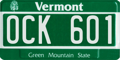 VT license plate OCK601
