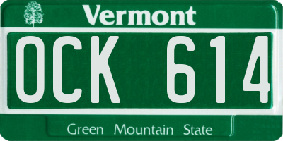VT license plate OCK614