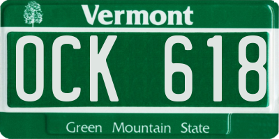 VT license plate OCK618