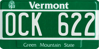 VT license plate OCK622