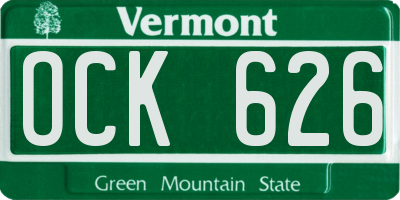 VT license plate OCK626