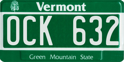 VT license plate OCK632