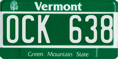 VT license plate OCK638