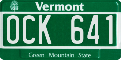 VT license plate OCK641