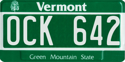 VT license plate OCK642