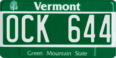 VT license plate OCK644