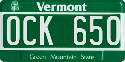 VT license plate OCK650