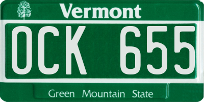 VT license plate OCK655