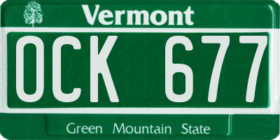 VT license plate OCK677