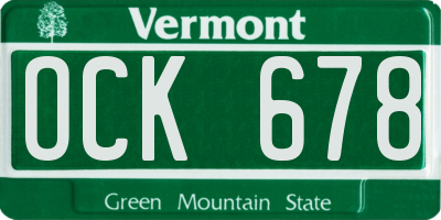 VT license plate OCK678