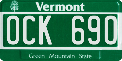 VT license plate OCK690