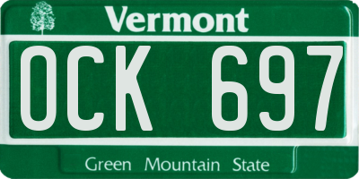 VT license plate OCK697