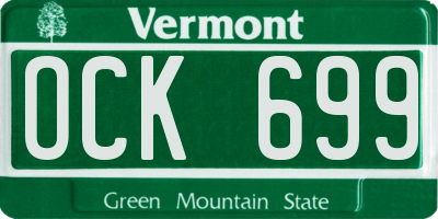 VT license plate OCK699