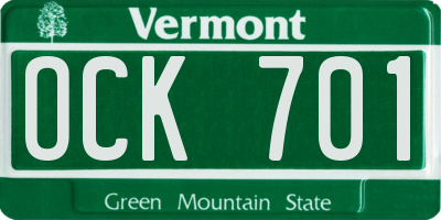 VT license plate OCK701
