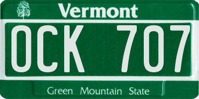 VT license plate OCK707