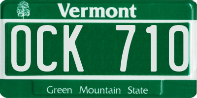 VT license plate OCK710