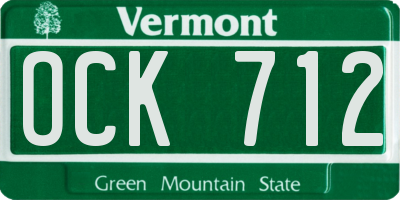 VT license plate OCK712