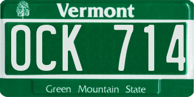 VT license plate OCK714