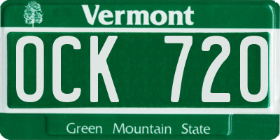 VT license plate OCK720