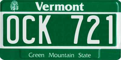 VT license plate OCK721