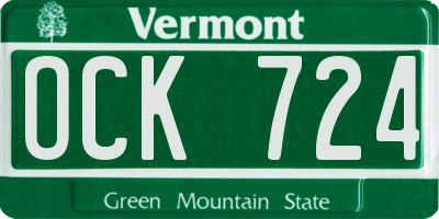 VT license plate OCK724