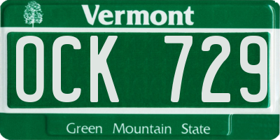 VT license plate OCK729