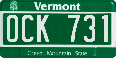 VT license plate OCK731