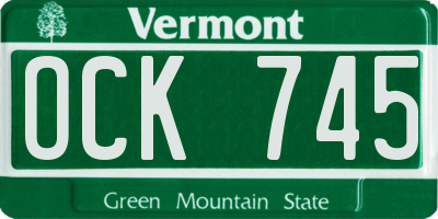 VT license plate OCK745