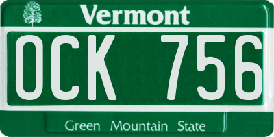 VT license plate OCK756