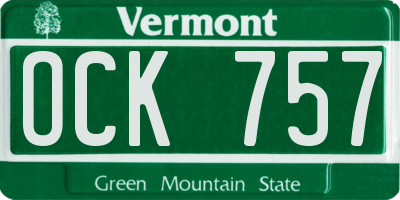 VT license plate OCK757