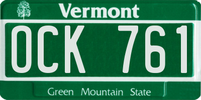 VT license plate OCK761