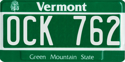 VT license plate OCK762