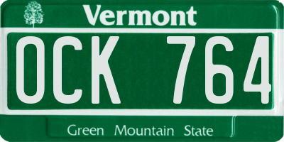 VT license plate OCK764