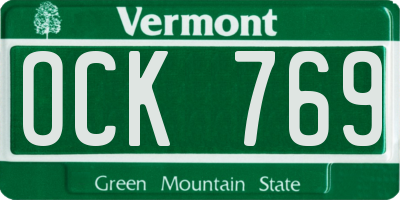 VT license plate OCK769