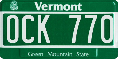 VT license plate OCK770