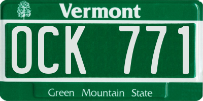 VT license plate OCK771
