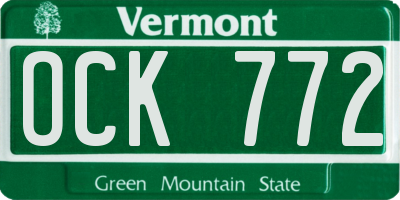 VT license plate OCK772