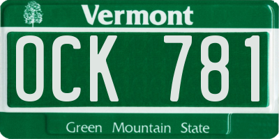 VT license plate OCK781