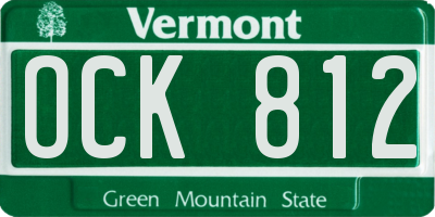 VT license plate OCK812