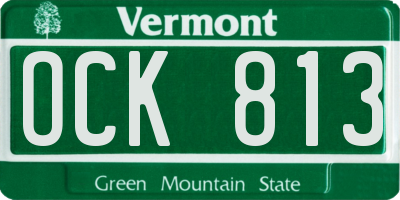 VT license plate OCK813