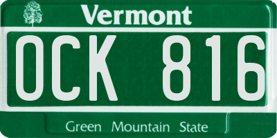 VT license plate OCK816