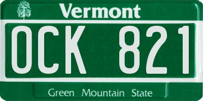 VT license plate OCK821