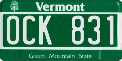 VT license plate OCK831