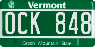 VT license plate OCK848
