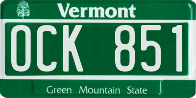VT license plate OCK851