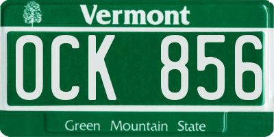 VT license plate OCK856