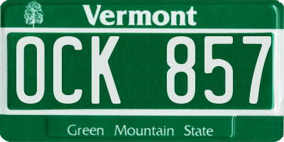 VT license plate OCK857