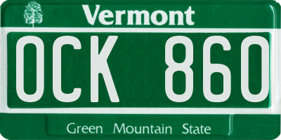 VT license plate OCK860