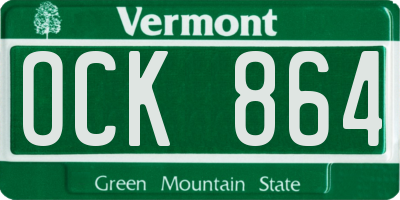 VT license plate OCK864