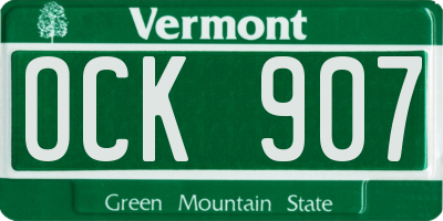 VT license plate OCK907